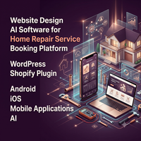 Logiciel de conception de sites Web avec IA pour plateforme de réservation de services de réparation à domicile, plugin WordPress Shopify, applications mobiles Android iOS IA