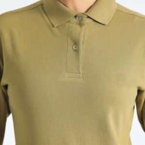 Chemise à manches courtes pour femme, vert olive, 100% coton jersey tricoté, couleur unie, vêtement décontracté, respirant, écologique, séchage rapide - Product Image 4