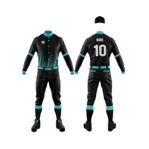 Uniforme de Béisbol para Adultos al por Mayor, Conjunto Completo de Manga Larga, Logotipo Frontal Personalizado, Jersey de Béisbol Transpirable, Ropa Deportiva 100% Poliéster - Product Image 4