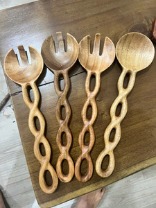 Juego de Cucharas de Madera Natural, Estilo Vintage Elegante, Grabado de Logotipo Personalizado, Suministro al por Mayor - Product Image 6