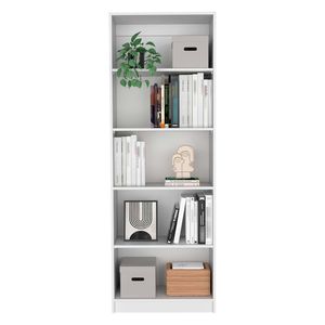 Libreria bianca per ufficio domestico con 4 ripiani a più livelli - Product Image 5