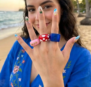 Ensemble de bijoux de mode chrétien moderne pour femmes, alliances en résine pour mariage et fête - Product Image 1