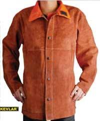 Chaqueta de Soldadura Unisex Ecológica de la Mejor Calidad con Mangas y Pechera de Cuero Vacuno, Tallas y Logotipo Personalizables - Product Image 5