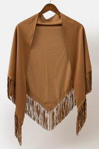 Chaleco corto de gamuza para mujer, chaleco bohemio de poliéster de color liso para uso diario - Product Image 2