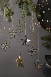 Luxury Metal Glass Christmas <b>Star</b> Hanging Ornaments Handmade Mirror Finish Festive <b>Tree</b> Decor Set <b>for</b> Home - Product Image 4