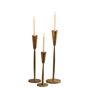 Porte-bougies coniques en or de luxe, style vintage, en métal, pour la décoration de table moderne, centre de table de mariage et Noël - Product Image 6