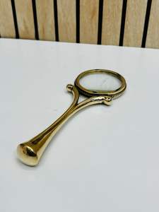 แว่นขยายแบบมือถือขนาด 2 นิ้ว ทำจากทองเหลืองแท้ พร้อมด้ามจับโลหะแข็งแรง |   แว่นขยายแบบคลาสสิกสำหรับการตรวจสอบด้วยแสง - Product Image 2