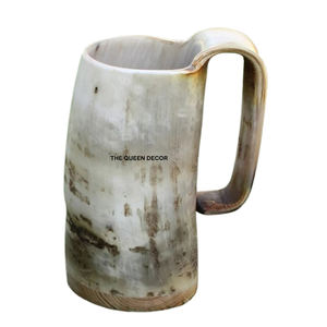 Mug en corne de buffle naturelle de haute qualité avec poignée, design moderne, pour boire directement, isolation thermique, écologique - Product Image 2