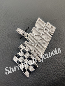 Collar de Plata 925 con Nombre Personalizado, Brillante en la Oscuridad, con Dijes de Esmalte, Bandera y Diamantes Moissanite, Colgantes de Estilo Hip Hop, Regalos para Amantes de los Deportes - Product Image 6