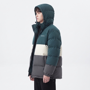 Color Block Hooded Winter Puffer Coat <b>Waterproof</b> <b>Warm</b> Outdoor Eco Friendly Jacket - Product Image 4