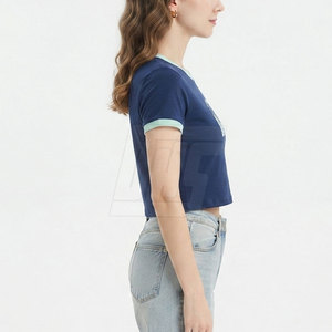 T-shirts courts décontractés pour femmes, tissu respirant et doux, parfaits pour le streetwear, les voyages et les activités quotidiennes. - Product Image 3