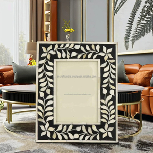 Cadre photo en incrustation d'os de qualité conçu par le fabricant, métal en résine et bois argenté fait à la main pour la décoration de la maison et de l'hôtel - Product Image 1