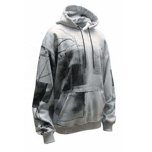 Sweat-shirt à capuche surdimensionné pour homme, personnalisé avec logo, de haute qualité, imprimé abstrait jaune, en coton molletonné, décontracté, pour l'automne, vente en gros - Product Image 2
