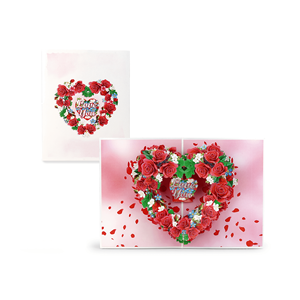 Tarjeta de Felicitación 3D con Diseño de Rosa y Corazón, Hecha a Mano, Romántica, de Papel Floral, Regalo de San Valentín, Venta al Por Mayor - Product Image 1