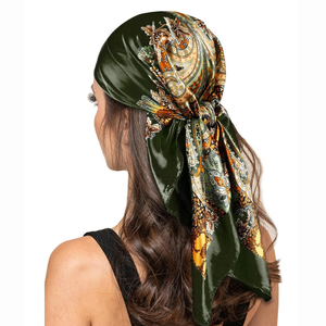 Pañuelos de satén cuadrados de moda para mujer, pañuelos ligeros para el cuello, bandanas para el cabello, pañuelos grandes para la cabeza, hiyabs para mujer - Product Image 5