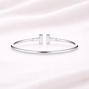 Minimalist 925 <b>Silver</b> <b>Cuff</b> <b>Bracelet</b> With Moissanite Cross Design Channel Set Baguette Cut Unisex Everyday Wear - Product Image 2