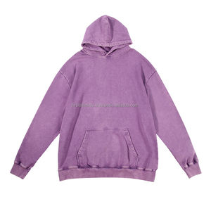 Sweat à capuche vintage pour homme 100% coton lavé, écologique, streetwear de haute qualité, broderie de logo personnalisée, hiver, XS, vente en gros - Product Image 1