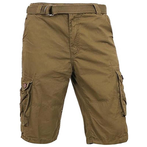 <b>Men</b> Cargo <b>Shorts</b> <b>Black</b> Mid Waist Quick Dry Canvas 100% Cotton Solid Casual with Multiple Pockets Elastic Waist Closure - Product Image 1