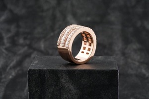 Hot Selling VVS Moissanite 925 Sterling <b>Ring</b> Rose Gold-Plated Wedding Engagement Gift <b>for</b> <b>Men</b> Women in HipHop Style - Product Image 2