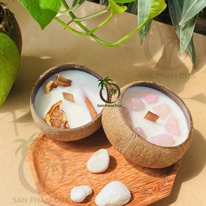 <b>CHEAP</b> COCONUT <b>CANDLE</b> ECO FRIENDLY COCONUT SHELL BOWL HANDMADE VIETNAM COCO <b>CANDLE</b> MANY SCENTS for HOLIDAYS - Product Image 6
