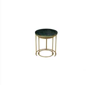 Timeless Appeal Modern Set Of 2 Nesting Coffee <b>Tables</b> <b>Marble</b> Top Metal Frame Living Room Furniture - Product Image 4