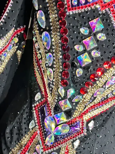 Premium <b>Rhinestone</b> Western Rodeo <b>Jacket</b> for Cowgirl Horse Show and Equestrian Competition Wear - Product Image 3