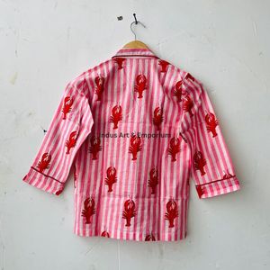 Nueva Llegada: Conjunto de Pijama para Mujer, 100% Algodón, Estampado Indio, Secado Rápido, Cuello en V, Manga Larga, Casual - Product Image 3