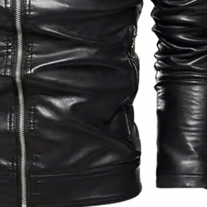 Wholesale Price Men's High Quality <b>Leather</b> <b>Jackets</b> Comfortable Size with Custom Label Hot Sales for Cheap Canvas Fabric - Product Image 5