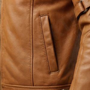 Chaqueta de Cuero Casual para Hombre, Talla Grande, Piel de Oveja, Estilo Slim, para Invierno, Motocicleta, Servicio OEM, Cálida, a la Moda, Tallas Grandes, Nueva - Product Image 5