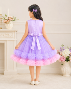 Vestido de Fiesta de Tul hasta la Rodilla para Niñas, Diseño de Princesa Sirena, Apliques de Conchas de Perla, Sin Mangas, ODM para Niños |   Boutique para Ocasiones de Cumpleaños - Product Image 5