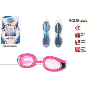 Occhialini da Nuoto per Bambini Aqua Sport Rosa con Lenti Trasparenti, Cinturino Regolabile, Fascia in Silicone Senza Lattice - Product Image 1