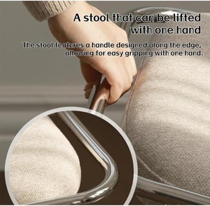 Premium Modern Metal Dressing <b>Stool</b> PU Leather Seat Makeup Vanity <b>Bedroom</b> Furniture Accent Entry Apartment Custom Finish Bulk - Product Image 4