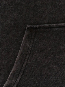 Wholesale Custom Logo Acid Wash Hoodie <b>Men</b> Heavyweight Cotton Fleece Vintage Streetwear Oversized <b>Pullover</b> with Kangaroo Pocket - Product Image 5