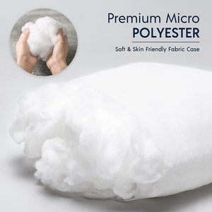 Coussin rectangulaire blanc avec garnissage 100 % coton moelleux, écologique, rafraîchissant, style moderne et minimaliste, pour le soutien du cou - Product Image 3