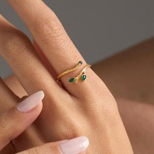 Handmade Olive Leaf <b>Ring</b> For Women <b>925</b> Sterling <b>Silver</b> 14K Gold Plated Green Emerald Jewelry Gift For Her - Product Image 6