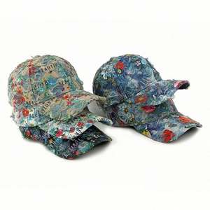 Nouvelle Arrivée 2025 – Casquette de Baseball Distressed à Imprimé Floral Personnalisé, Style Ethnique, pour Femme, Chapeau de Soleil Tendance pour l'Extérieur - Product Image 2