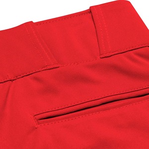 Pantalon de baseball rouge ajusté pour hommes et femmes, en polyester respirant, avec fermeture éclair, couleur unie, poches, revers rayés, protection UV - Product Image 5