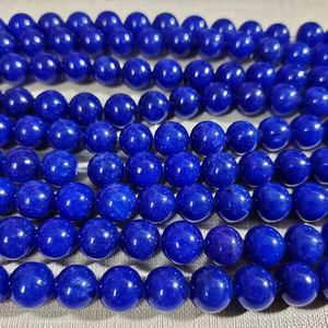 ลูกปัดหยกมาเลย์สีน้ำเงินเข้มแบบเต็มเม็ด รูปทรงกลมเรียบเนียน สำหรับทำเครื่องประดับ DIY ขายส่ง - Product Image 6
