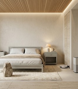 Mesita de Noche Moderna de Madera con 1 Cajón de Almacenamiento para Dormitorio en Acabado Gris Claro - Product Image 1