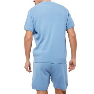 Camiseta ajustada y pantalones cortos transpirables para hombre de algodón 100%, Conjunto personalizado de talla grande para verano, oferta en línea - Product Image 5