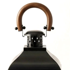 Farol Decorativo de Lujo para el Hogar, de Acero Inoxidable con Asa de Madera, Tamaño Mediano, con Acabado en Níquel Negro y Lacado de Alta Calidad - Product Image 5