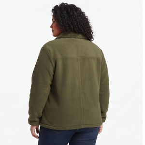 Chaqueta de Forro Polar Sherpa para Mujer, Marca Privada Personalizada, Ropa de Invierno, Chaquetas de Forro Polar para Mujer, Chaquetas Polar con Cuello Camisero - Product Image 2