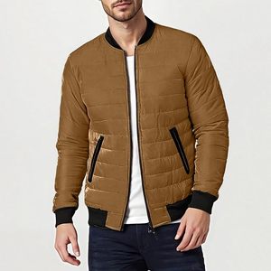Chaqueta Bomber Acolchada para Hombre, Chaqueta de Invierno Cálida y Acolchada, Estilo Casual de Moda, Estilo Aviador - Product Image 3