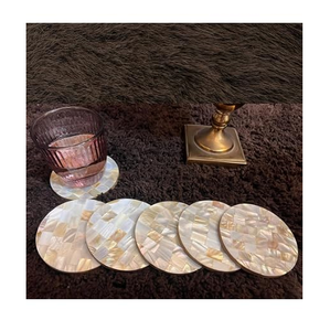 Sous-verres en nacre pour décoration de table, collection mariage et cadeaux, sous-verres et dessous de plat, diamètre 300 mm, prix de gros - Product Image 1
