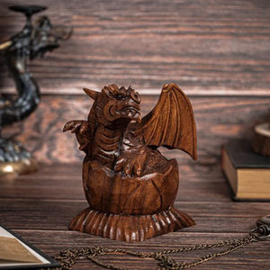 Sculpture de dragon en bois personnalisée, statue de dragon en bois Feng Shui de qualité supérieure, vente en gros d'art décoratif en bois de dragon - Product Image 3