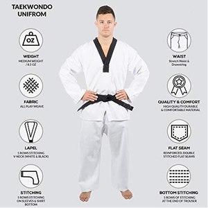 Uniforme de Taekwondo de Algodón, Duradero, Transpirable, Antiencogimiento, Ropa de Artes Marciales, Directo de Fábrica, Personalizado, OEM, ODM, Venta al Por Mayor - Product Image 2