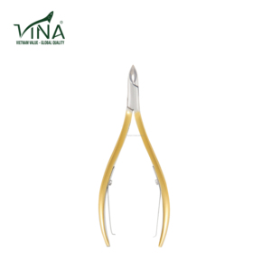 Pinza profesional para cutículas de Vina Gold con borde afilado de larga duración para manicura y pedicura - Product Image 2