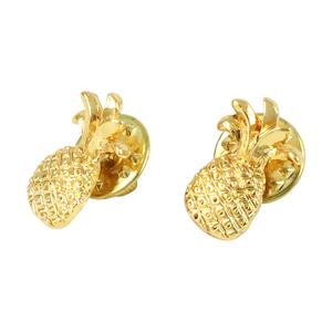 Épingles personnalisées en métal logo insigne d'épinglette ananas plaqué or de petite taille - Product Image 3