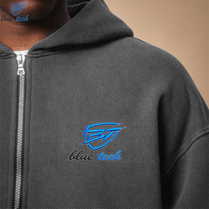 Sudadera con Capucha Bordada Personalizada para Hombre, Sudadera con Capucha Extra Grande con Cierre Completo, Forro Polar de Algodón Grueso, Ropa de Invierno, Servicios OEM - Product Image 4