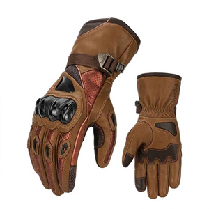 Gants de moto en cuir personnalisés KADIA, paume antidérapante, protection rigide, équipement de course sur route, gants en cuir OEM/ODM - Product Image 1